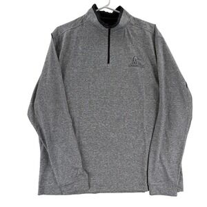 Ducks Unlimited Pullover Mens Large Gray Heather Quarter Zip Long Sleeve Hunting